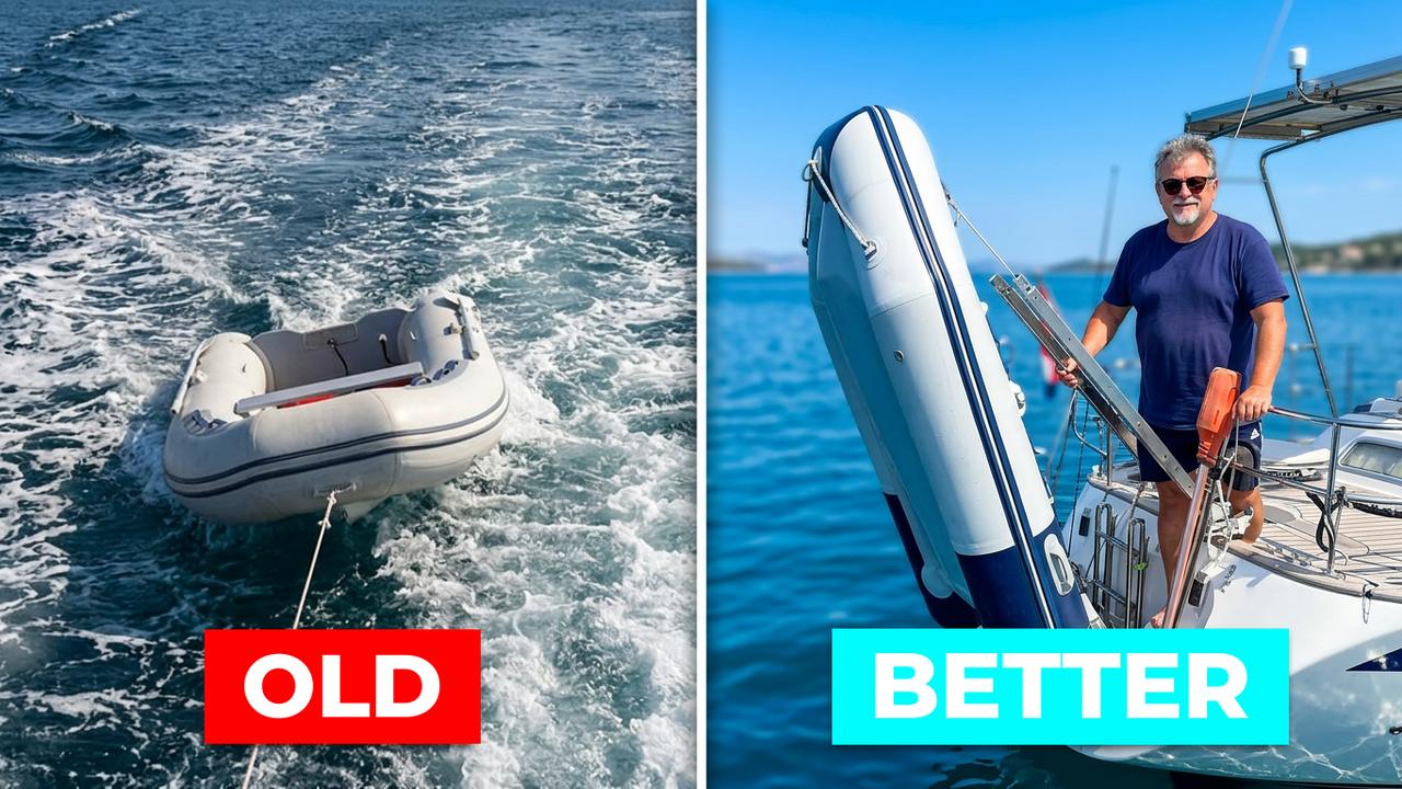 Comparison: Dinghy in a drag race against the yacht, against a yacht Dinghy with its TenderConnect mast perpendicular to the Transom
