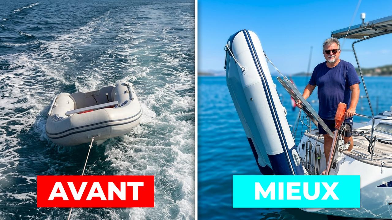 Comparaison : Annexe en train de TenderConnect suivre la yacht contre celle Annexe qui est perpendiculairement à elle Tableau arrière