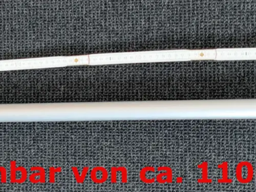 Gancio telescopico da barca in alluminio, fissabile senza gradini tra 100 cm e 210 cm